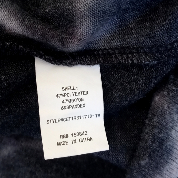 Melloday Women's Blue White Tie Dye Rayon Blend Long Sleeve Sweatshirt Sweater L - Picture 6 of 9